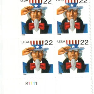 1998 22c Uncle Sam First Class Postage Stamps